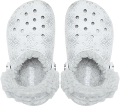 Toddlers Classic Metallic Snowflakes Fleece Lined Clog