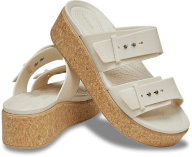 Brooklyn Buckle Low Wedge Cork Sandal