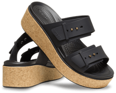 Brooklyn Buckle Low Wedge Cork Sandal