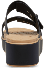 Brooklyn Buckle Low Wedge Matte Wrap Sandal