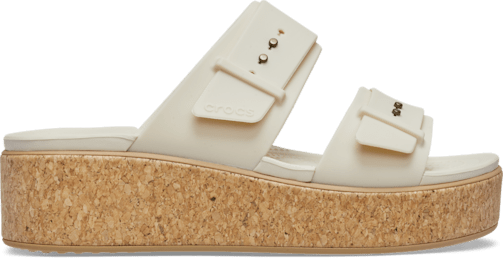 Brooklyn Buckle Low Wedge Cork Sandal