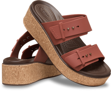 Brooklyn Buckle Low Wedge Cork Sandal