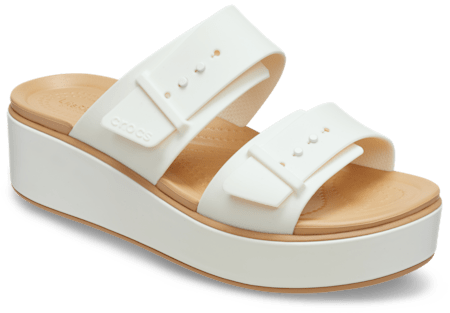 Brooklyn Buckle Low Wedge Matte Wrap Sandal