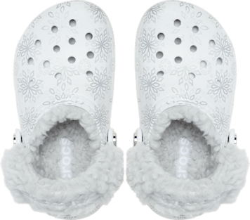 Toddlers Classic Metallic Snowflakes Fleece Lined Clog