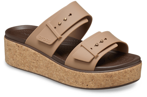 Brooklyn Buckle Low Wedge Cork Sandal