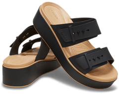 Brooklyn Buckle Low Wedge Matte Wrap Sandal