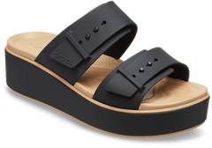 Brooklyn Buckle Low Wedge Matte Wrap Sandal
