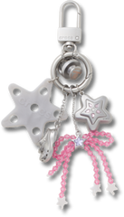 Stars and Beaded Bow Bag Charm