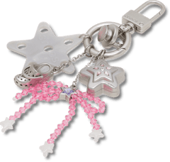 Stars and Beaded Bow Bag Charm
